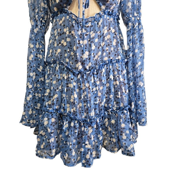 Revolve MAJORELLE Ailish Mini Dress Blue Ditsy Floral Size Small - Picture 3 of 16